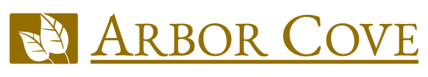 Arbor Cove logo with leaf design